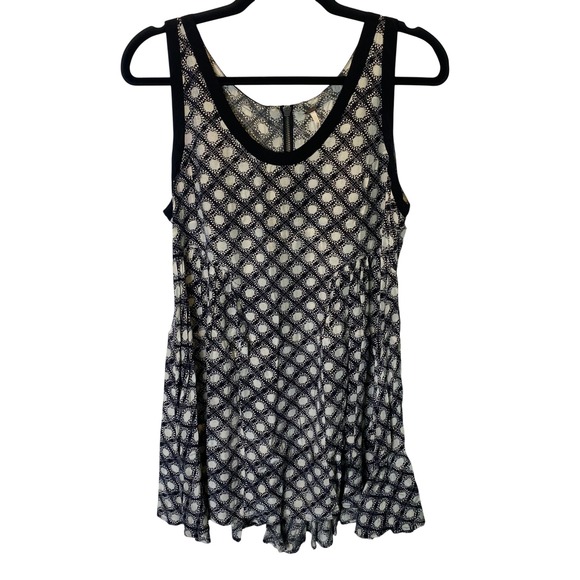 Free People Dresses & Skirts - Free People Mini Dress Womens Small Black White Sunburst Boho Festival Sundress